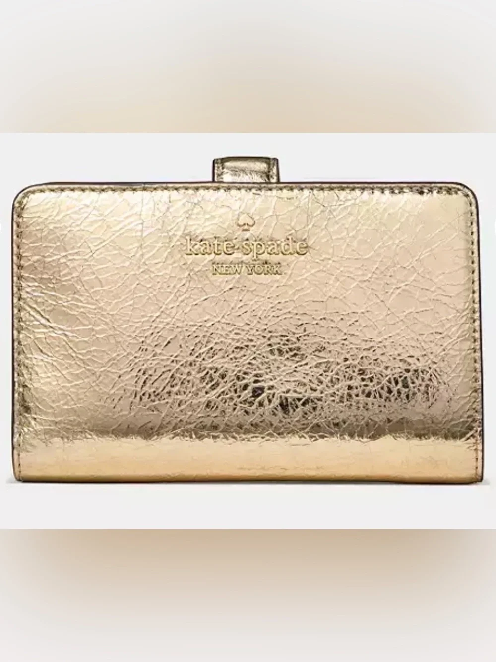 kate spade Metallic Gold Leather Snap Wallet